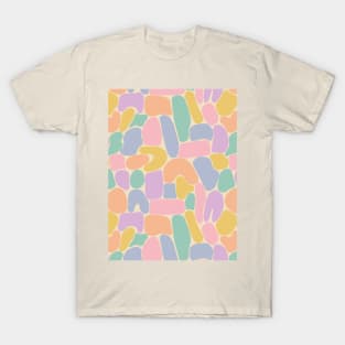 Colorful abstract shapes pattern in pastel tones T-Shirt